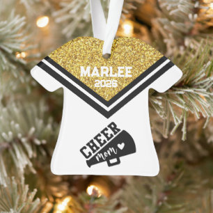 Personalised Gold & Black Cheer Mum Ornament