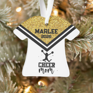 Personalised Gold & Black Cheer Mum Ornament 