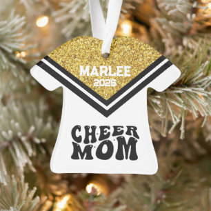 Personalised Gold & Black Cheer Mum Ornament