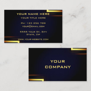 Personalised Gold Black Design Business Card