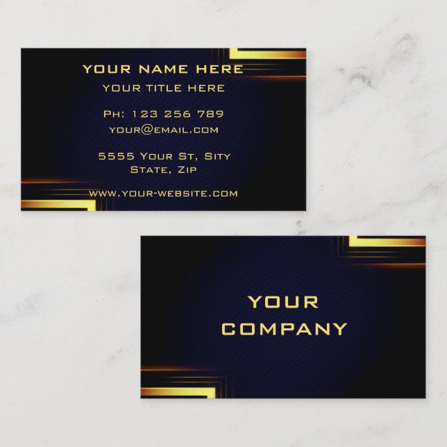 Personalised Gold Black Design Business Card (Front/Back)
