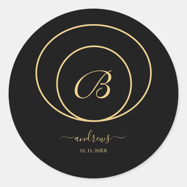 Personalised gold black signature Sticker (Front)