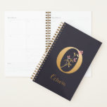 Personalised Gold Blue Elegant Floral Monogram O Planner<br><div class="desc">Personalised Gold Blue Elegant Floral Monogram O Planner *For this design, each letter has its own listing but you customise your name by clicking on "personalise this template." I am working on adding more letters; if yours is not listed yet, please message me and I can list it for you....</div>