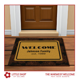 Personalised Gold Brown Leaves Fall Doormat