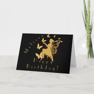 Personalised Gold Butterfly Fairy Cards