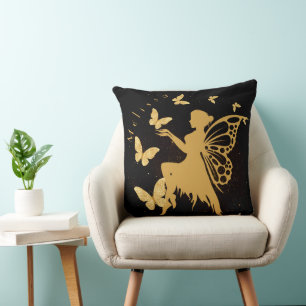 Personalised Gold Butterfly Fairy Cushion