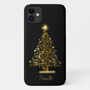 Personalised Gold Christmas Tree iPhone 11 Case