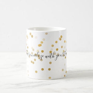 Personalised Gold Confetti Coffee Mug