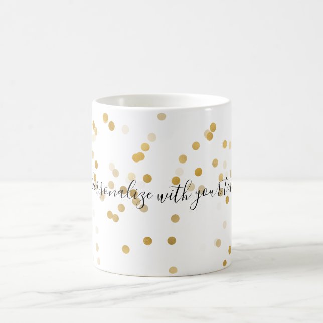 Personalised Gold Confetti Coffee Mug (Center)