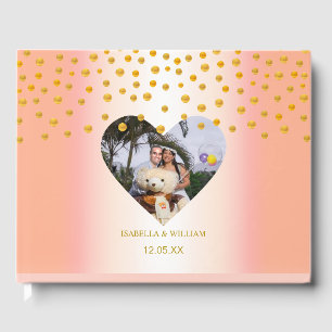 Personalised Gold Confetti on Rose Gold Guest Book