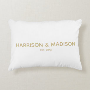 Personalised gold couples name date Wedding Decorative Cushion