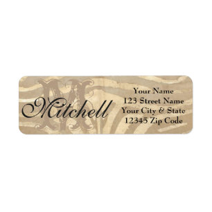 Personalised Gold Cowhide Return address labels