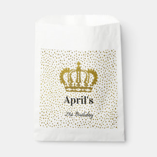 Personalised Gold Crown Birthday Favour Bag