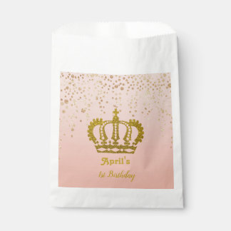 Personalised Gold Crown Birthday Favour Bag