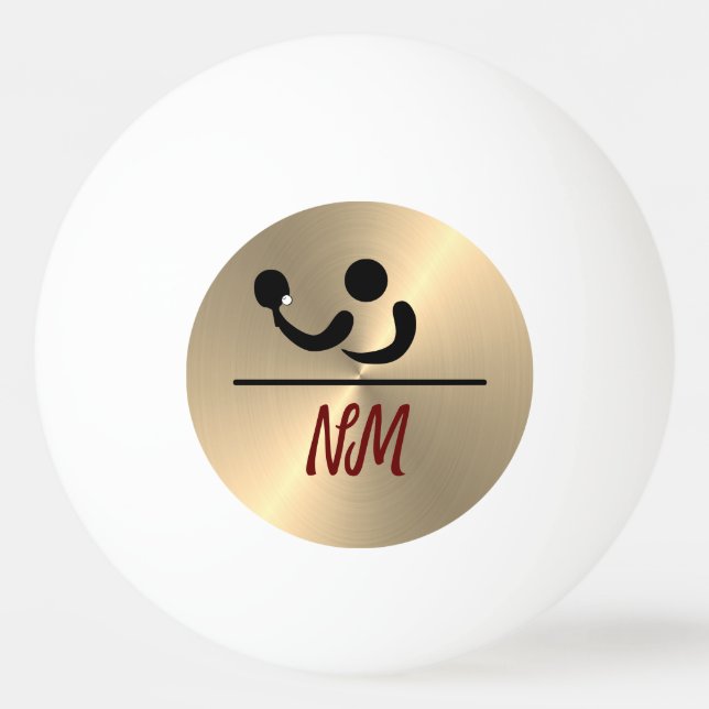 Personalised Gold Design Ping Pong Ball (Front)