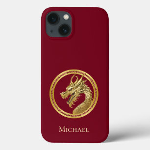Personalised-Gold Dragon- iPhone 13 Case