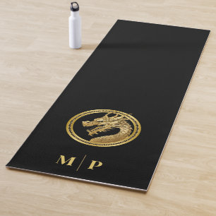 Personalised Gold Dragon-Monogram- Yoga Mat
