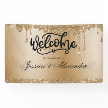 Personalised Gold Dripping Glitter Banner
