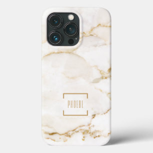 Personalised Gold Effect Marble Name iPhone 13 Pro Case
