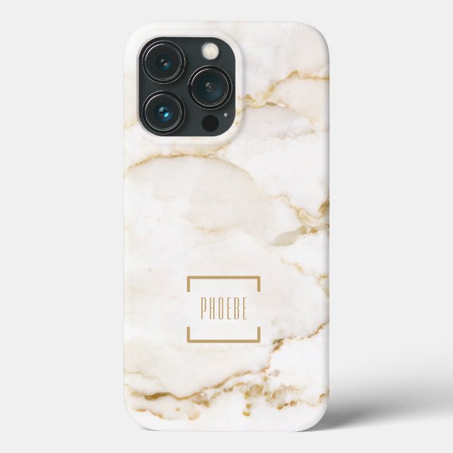 Personalised Gold Effect Marble Name Case-Mate iPhone Case (Back)
