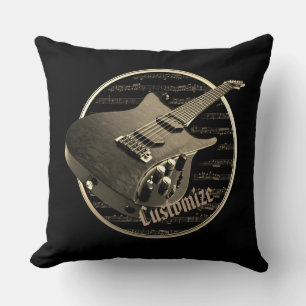 Personalised Gold Electric Guitar Cushion