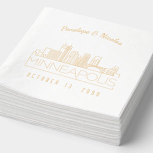 Personalised Gold Foil Minneapolis Wedding Napkins