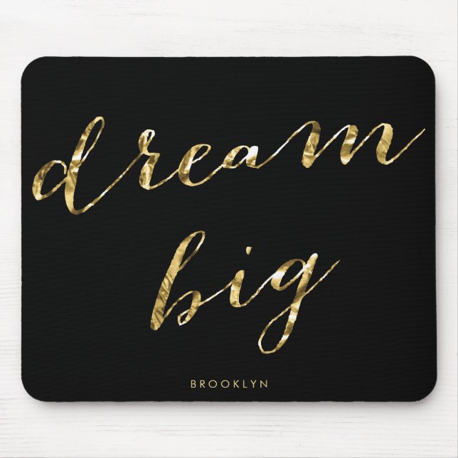Personalised Gold Foil Mouse Pads Black (Front)