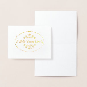 Personalised Gold Foil Note Card
