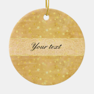 Personalised Gold Foil Stars Watercolor Ceramic Ornament