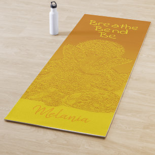 Personalised Gold Ganesh Elephant Bend Breathe Be Yoga Mat