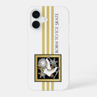 Personalised Gold Glitter Black White Ice Skating
