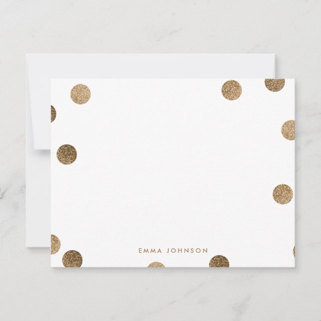 Personalised Gold Glitter Modern Polka Dot Card (Front)