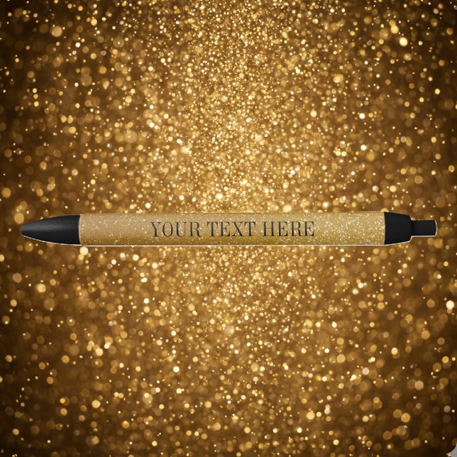 Personalised gold glitter pen | custom luxe text (Gold glitter print pen)