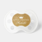 Personalised gold glitter princess crown pacifier