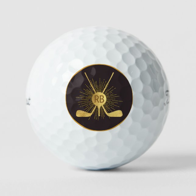 Personalised Gold Golf Clubs Balls (Front)