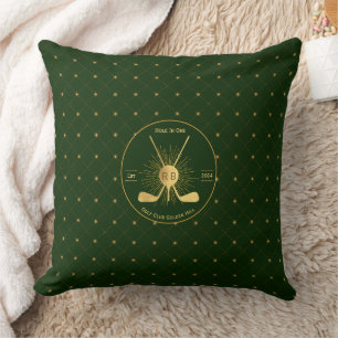 Personalised Gold Golf Clubs Cushion