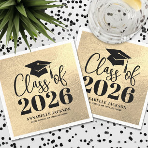 Personalised Gold Graduation Napkin