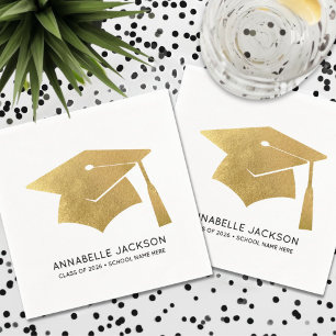 Personalised Gold Graduation Napkin