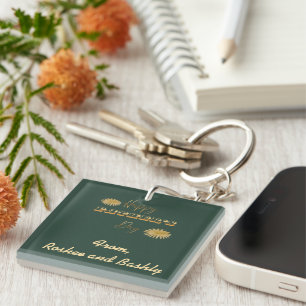 Personalised Gold Happy Father's Day Gift Key Ring