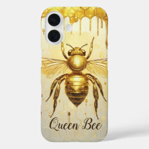 Personalised Gold Honey Bee Beehive Honeybee iPhone 16 Case
