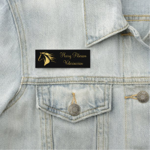 Personalised Gold Horse Head Veterinarian Name Tag
