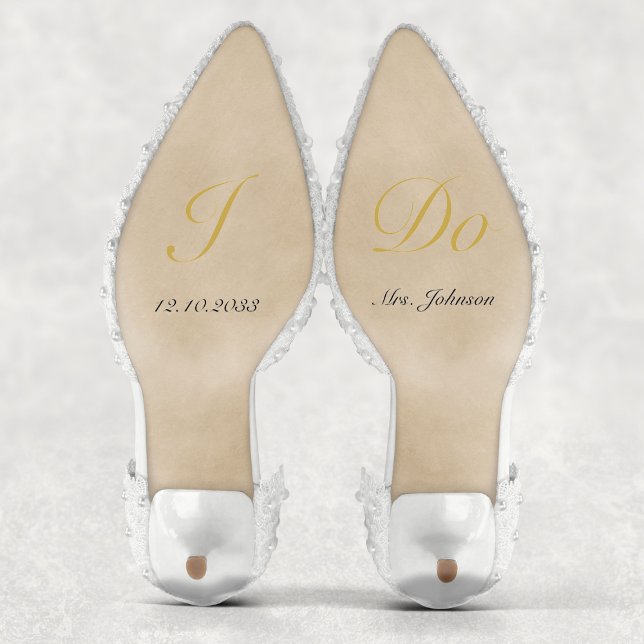 Personalised Gold I Do Wedding Shoes Decal (Personalized Gold I Do Wedding Shoes Decal
)