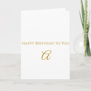 Personalised Gold Initial Happy Birthday Card
