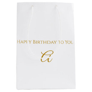 Personalised Gold Initial Happy Birthday Gift Bag