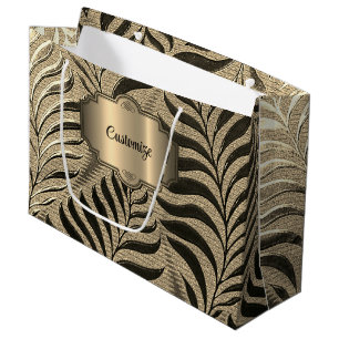 Personalised Gold Leaf Motif Large Gift Bag