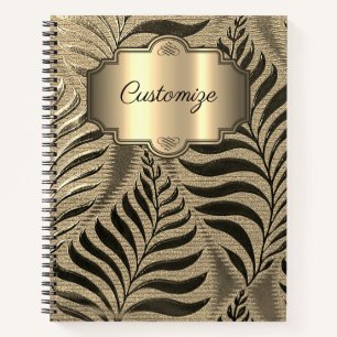 Personalised Gold Leaf Motif Notebook