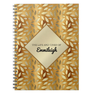 Personalised Gold Leaves Journal