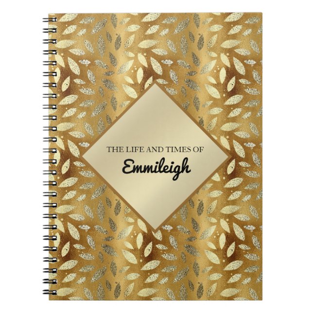 Personalised Gold Leaves Journal (Front)