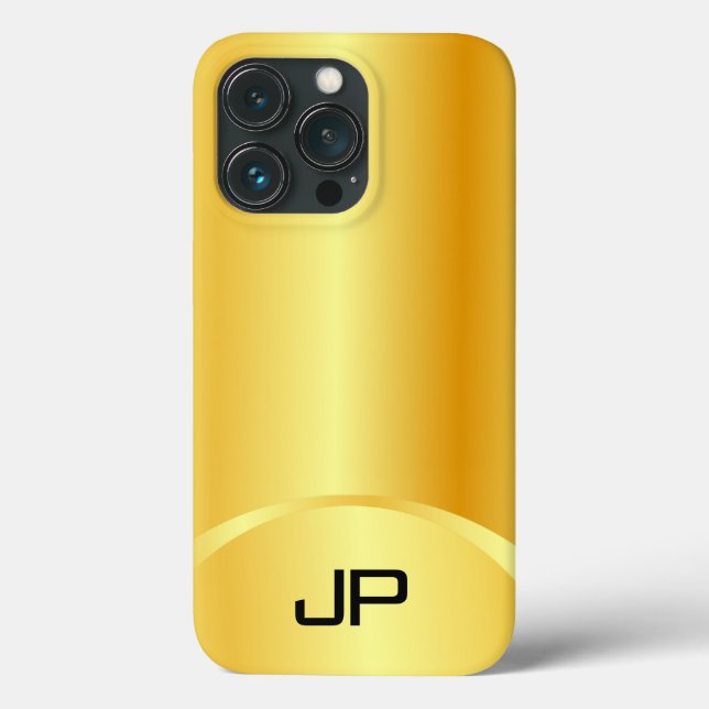 Personalised Gold Look Elegant Modern Monogram Case-Mate iPhone Case (Back)