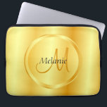 Personalised Gold Look Elegant Modern Monogram Laptop Sleeve<br><div class="desc">Personalised Gold Look Elegant Modern Monogram Template Electronics Bag / Laptop Sleeve.</div>